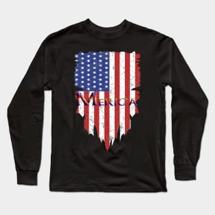 Merica , flag USA Long Sleeve T-Shirt